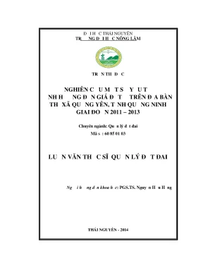 Nghiên cứu yếu tố ảnh hưởng giá đất ở thị xã Quảng Yên,