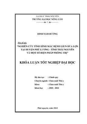 Nghiên cứu bệnh giun đũa lợn tại Phú Lương, Thái Nguyên