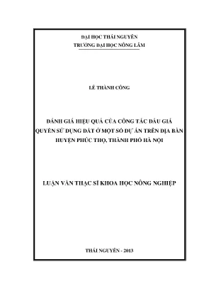 Đánh Giá Thực Trạng Đấu Giá Quyền Sử Dụng Đất Tại Huyện