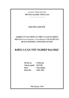 Nghiên cứu cấu trúc rừng trồng keo lai Acacia mangium x 