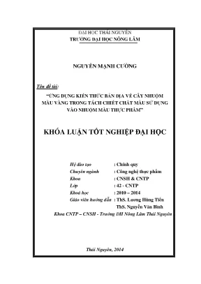 Ứng Dụng Kiến Thức Bản Địa Về Cây Nhuộm Màu Vàng Trong