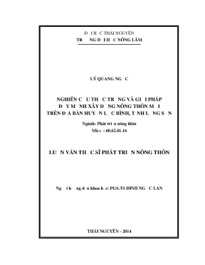 Nghiên cứu thực trạng và giải pháp xây dựng nông thôn