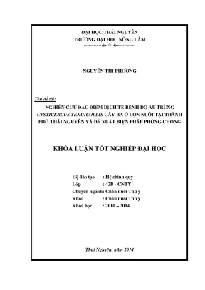 Nghiên cứu dịch tễ và biện pháp phòng chống bệnh