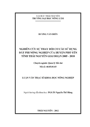 Nghiên cứu thay đổi cơ cấu sử dụng đất phi nông nghiệp