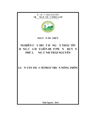 Nghiên cứu ủy thác tín dụng của Hội Liên hiệp Phụ nữ