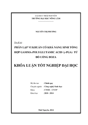 Phân Lập Vi Khuẩn Sinh Tổng Hợp Gamma Polyglutamic Acid