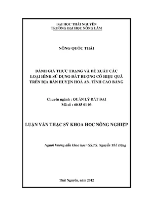 Đánh giá và đề xuất sử dụng đất ruộng hiệu quả tại huyện