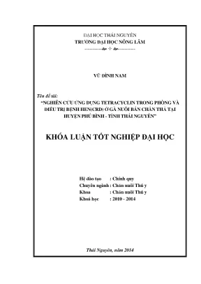 Nghiên cứu ứng dụng tetracyclin trong điều trị bệnh