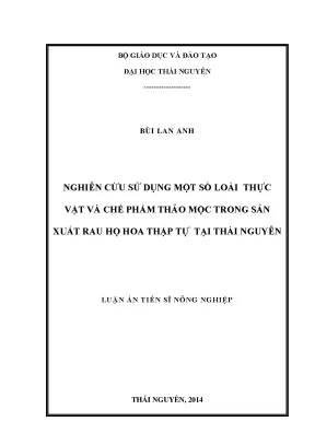 Nghiên cứu sử dụng thực vật và thảo mộc trong sản xuất