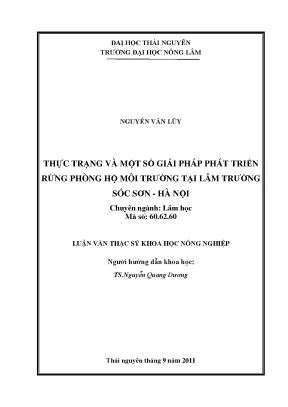 Thực Trạng Và Giải Pháp Phát Triển Rừng Phòng Hộ Môi