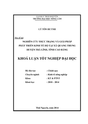 Nghiên cứu thực trạng và giải pháp phát triển kinh tế hộ