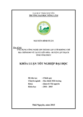 Ứng dụng công nghệ GPS trong thành lập lưới khống chế 