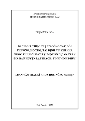 Đánh giá công tác bồi thường và tái định cư tại huyện