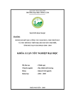 Đánh giá kết quả giao đất, thuê đất và thu hồi đất tại