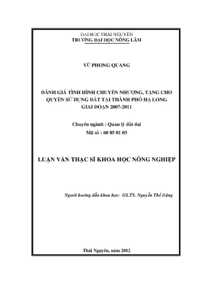 Đánh giá chuyển nhượng quyền sử dụng đất tại Hạ Long