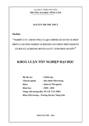 Ảnh hưởng của cụm công nghiệp An Khánh 1 đến phát triển