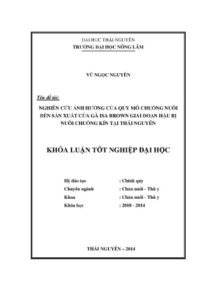 Nghiên cứu ảnh hưởng quy mô chuồng nuôi đến sức sản xuất