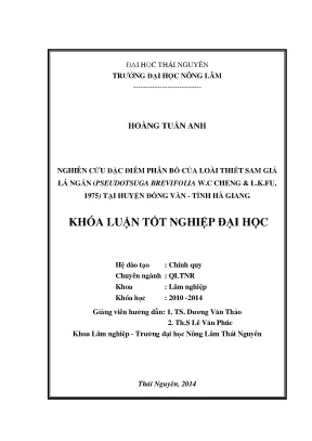 Nghiên cứu phân bố loài Thiết sam giả lá ngắn