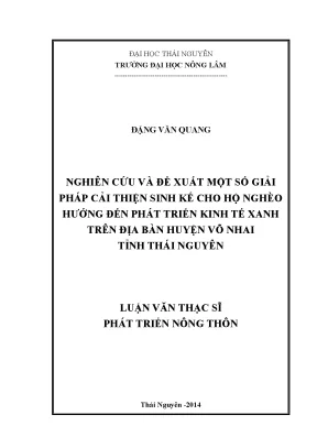 Nghiên cứu và giải pháp cải thiện sinh kế hộ nghèo hướng
