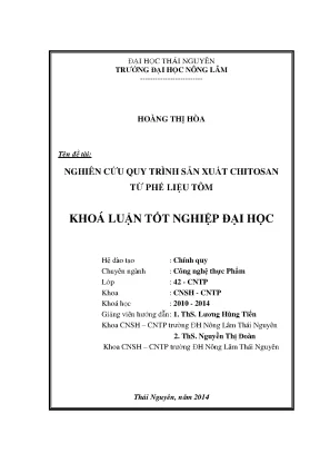 Nghiên Cứu Quy Trình Sản Xuất Chitosan Từ Phế Liệu Tôm -