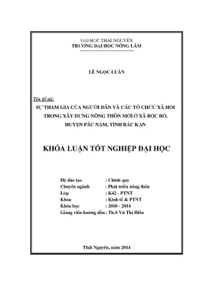 Tham Gia Của Người Dân Và Tổ Chức Xã Hội Trong Xây Dựng