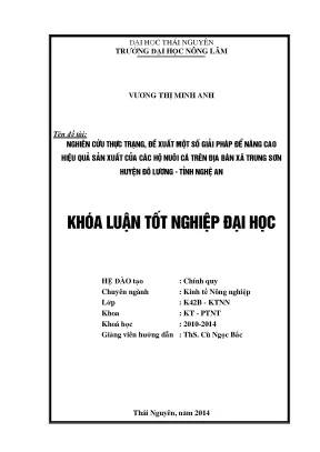 Giải pháp nâng cao hiệu quả sản xuất nuôi cá tại xã