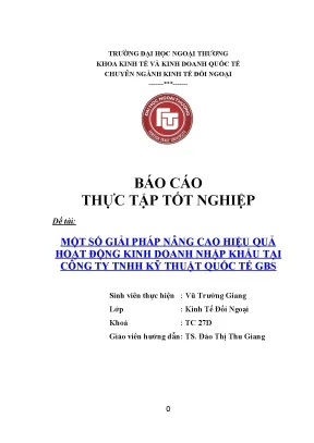 Luận Văn Tốt Nghiệp: Giải Pháp Nâng Cao Hiệu Quả Kinh