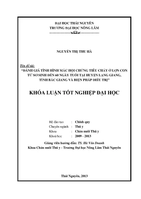 Đánh giá và điều trị hội chứng tiêu chảy ở lợn con từ sơ