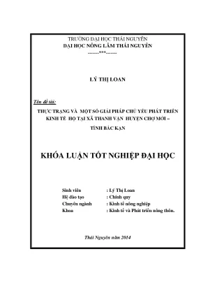 Luận Văn Thạc Sĩ: Thực Trạng Và Giải Pháp Phát Triển