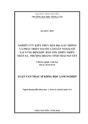 Luận Văn Thạc Sĩ: Kiến Thức Bản Địa Trồng Cây Lâm Sản