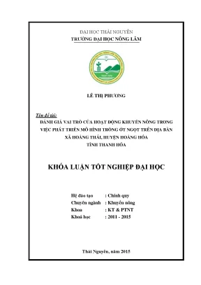Vai trò của khuyến nông trong phát triển mô hình trồng