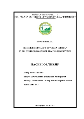 Nghiên cứu xây dựng trường học xanh tại trường tiểu học