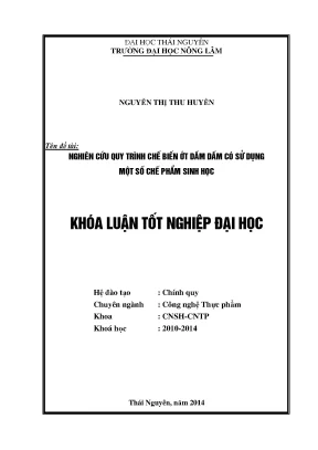 Nghiên cứu quy trình chế biến ớt dầm dấm với chế phẩm