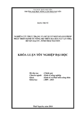 Nghiên cứu thực trạng và giải pháp phát triển kinh tế