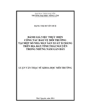 Đánh Giá Công Tác Bảo Vệ Môi Trường Tại Các Nhà Máy Xi