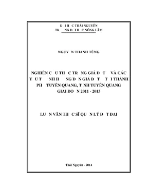 Nghiên cứu giá đất ở và yếu tố ảnh hưởng tại Tuyên Quang