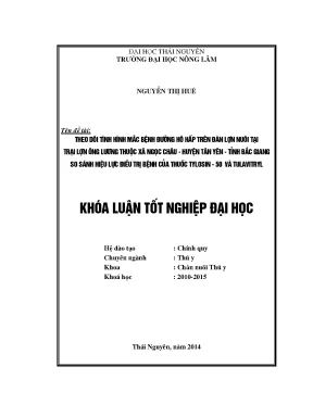 Nghiên cứu hiệu quả điều trị bệnh đường hô hấp ở lợn tại