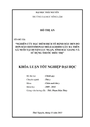 Nghiên cứu dịch tễ bệnh đầu đen do Histomonas