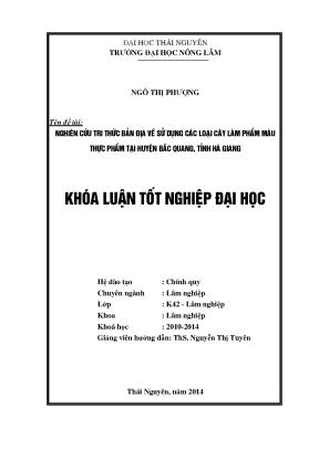 Nghiên cứu tri thức bản địa về cây làm phẩm màu thực