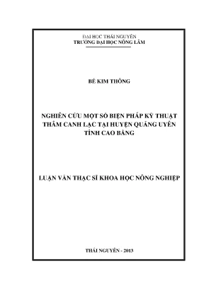 Nghiên cứu biện pháp kỹ thuật thâm canh lạc hiệu quả tại