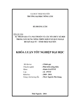 Sự tham gia của người dân và tổ chức xã hội trong xây