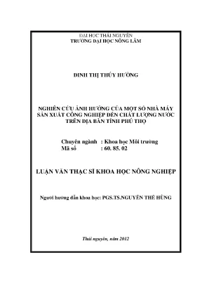 Ảnh hưởng của nhà máy công nghiệp đến chất lượng nước