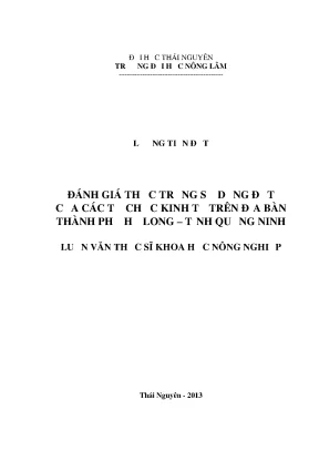 Đánh giá sử dụng đất của tổ chức kinh tế tại Hạ Long,