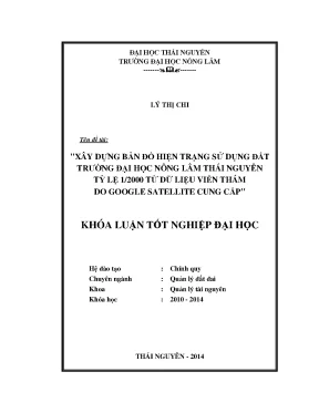 Bản đồ sử dụng đất tại Đại học Nông Lâm Thái Nguyên từ
