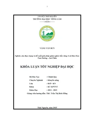 Giải pháp giảm nghèo bền vững tại xã Bản Hon, Tam Đường,