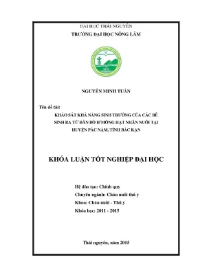 Khảo sát khả năng sinh trưởng của bê từ đàn bò H'Mông