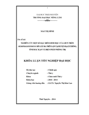 Nghiên cứu đặc điểm sinh học và biện pháp phòng trị giun