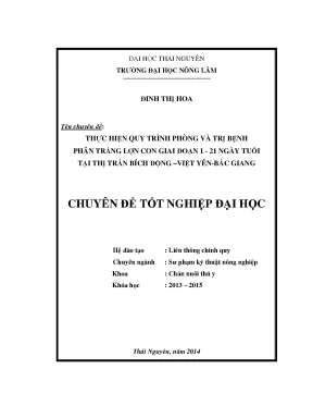 Luận Văn Thạc Sĩ: Quy Trình Phòng Và Trị Bệnh Phân Trắng 