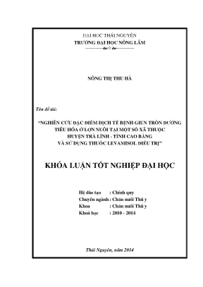Nghiên cứu dịch tễ bệnh giun tròn ở lợn tại Trà Lĩnh,