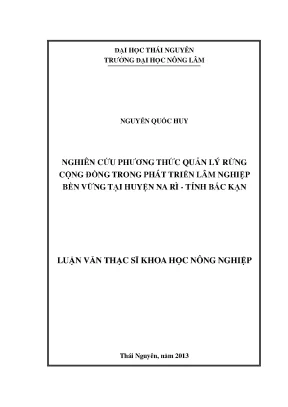 Phương Pháp Quản Lý Rừng Cộng Đồng Cho Lâm Nghiệp Bền